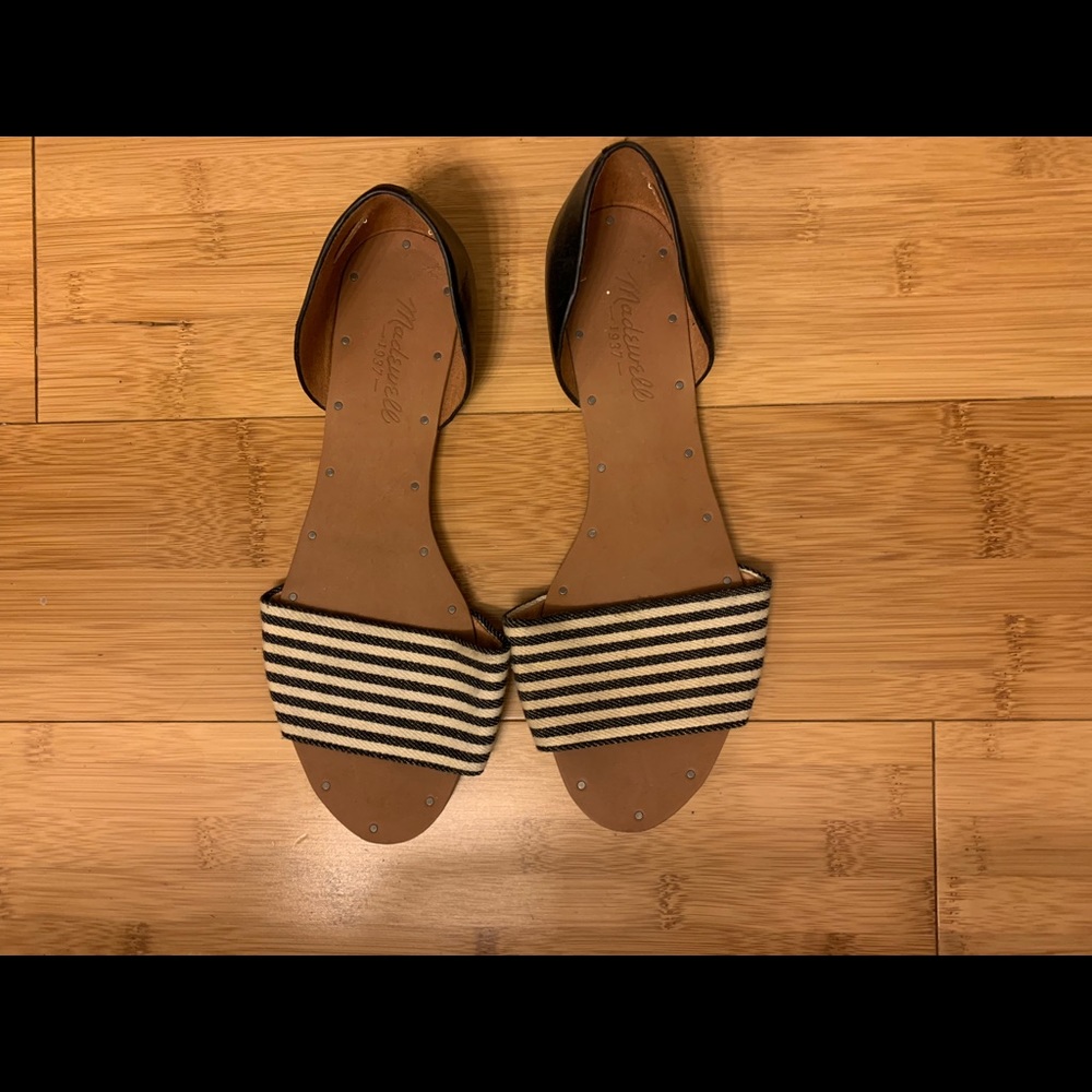 Madewell striped slip on sandals